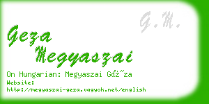 geza megyaszai business card